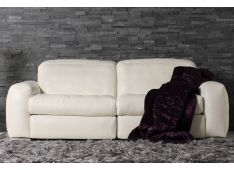 Sedežna garnitura Gemelli, belo usnje in nerjavno jeklo 184 x 98 x 83 cm Sedežna garnitura Gemelli, belo usnje in nerjavno jeklo 184 x 98 x 83 cm